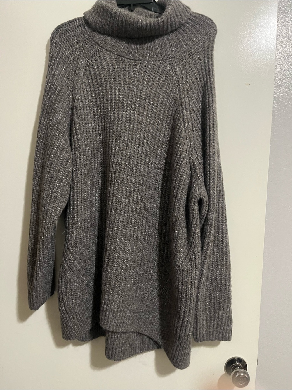 Old Navy Gray Ribbed Turtleneck Sweater